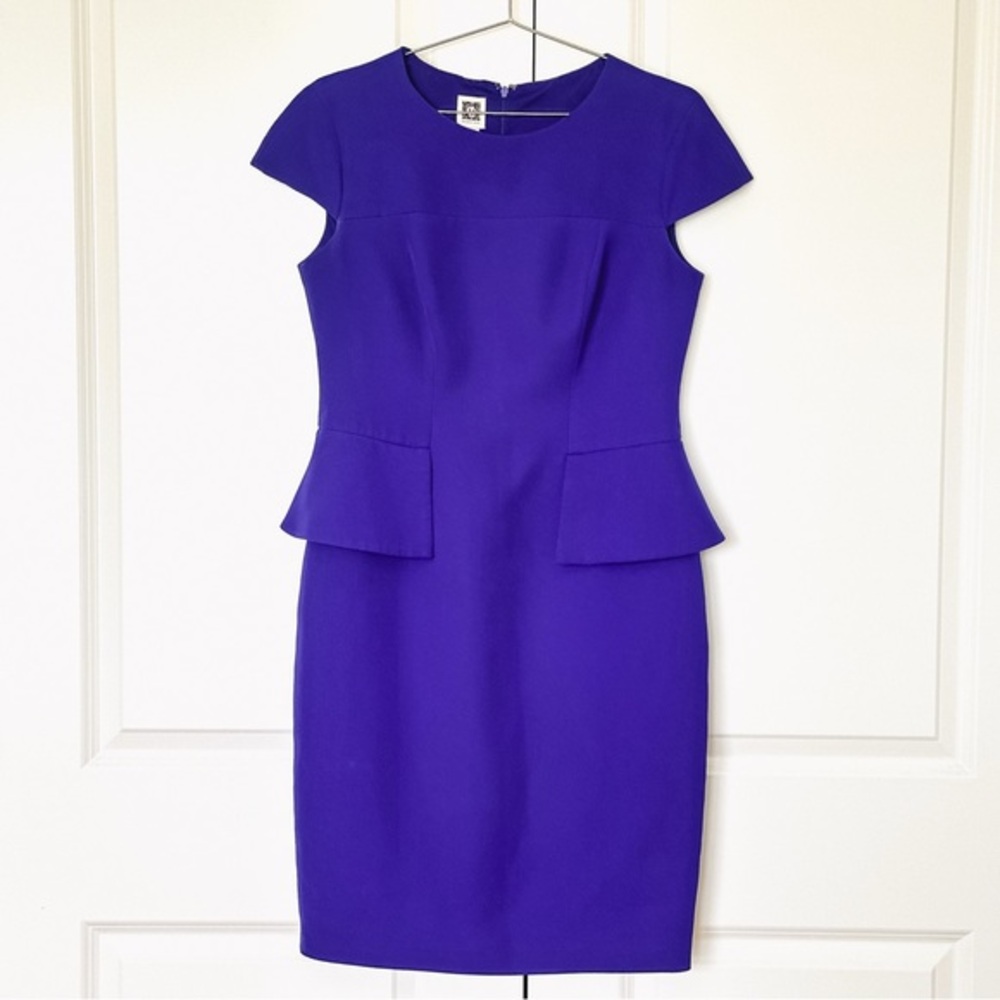 Anne Klein Sheath Dress Cap Sleeve Crew Neck